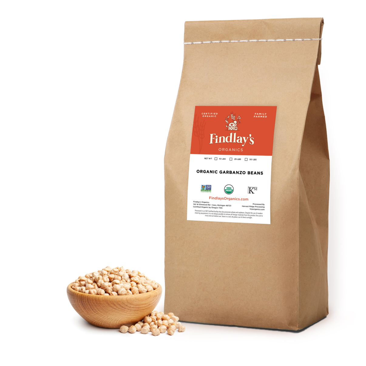 Garbanzo Beans Organically Grown in USA, USDA Organic Certified, Non